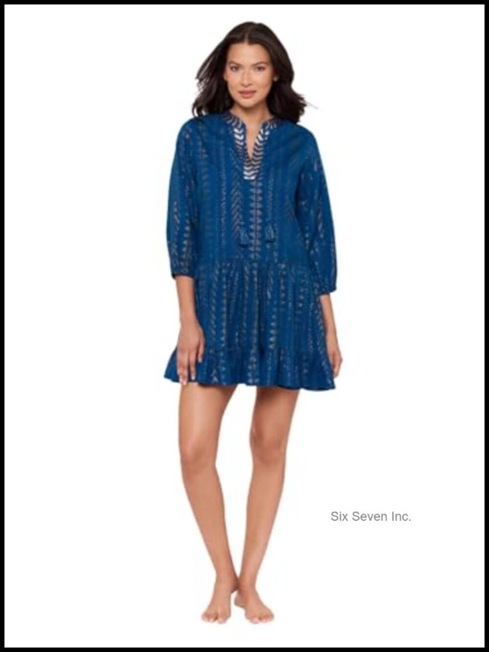 Miraclesuit Tiered A-Line Beach Dress Swimsuit Cover Up Cotton Voile